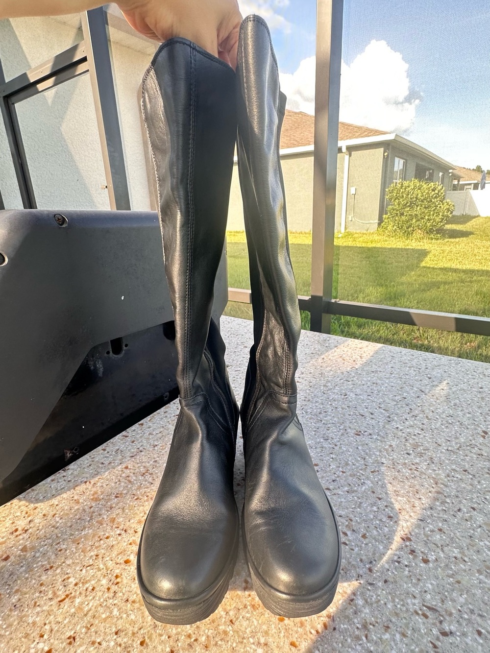 Fly London Boots Yeve Knee High Wedge US size 8.5